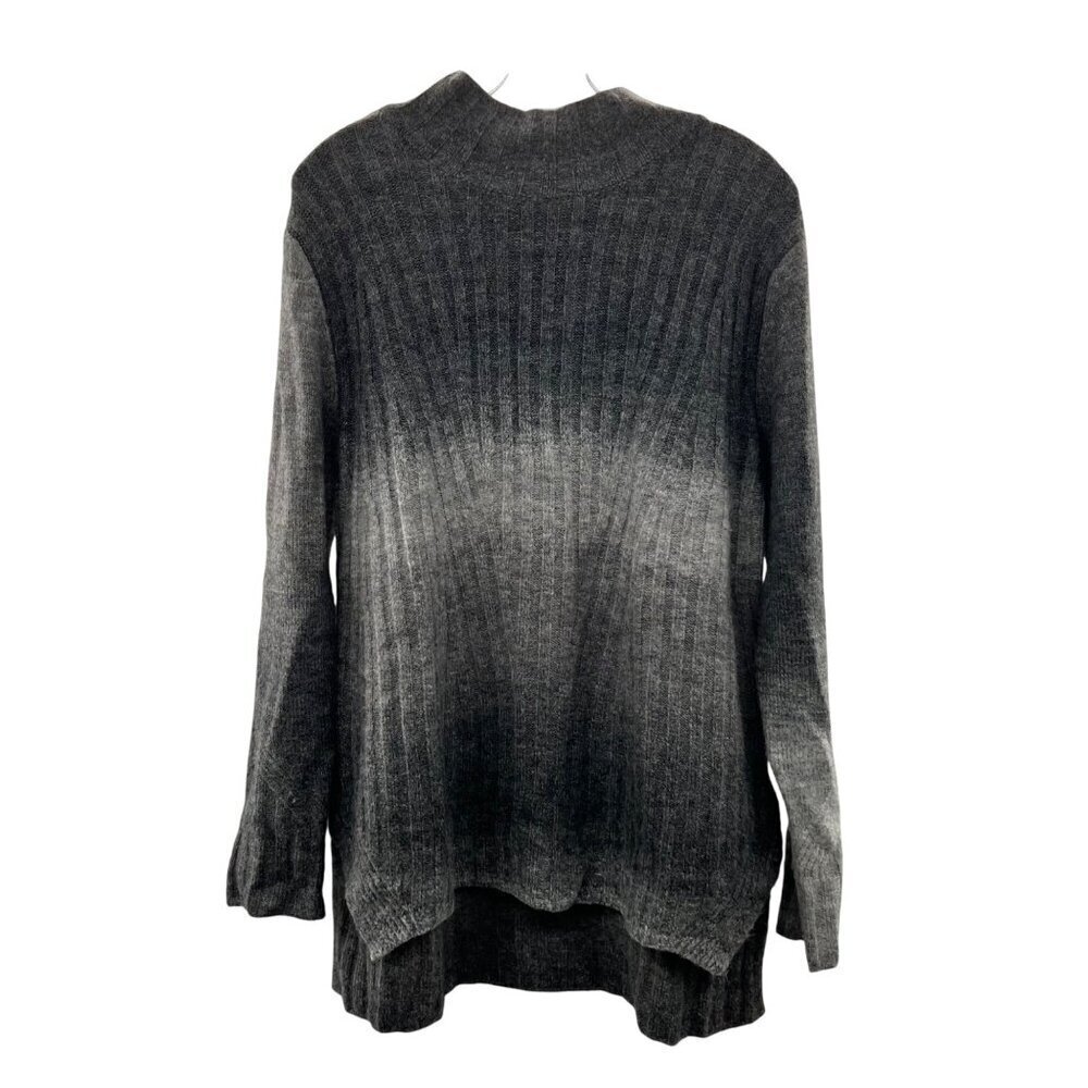 Vigoss Women's Pullover Sweater Hi Low Mock Neck Gray Size Medium